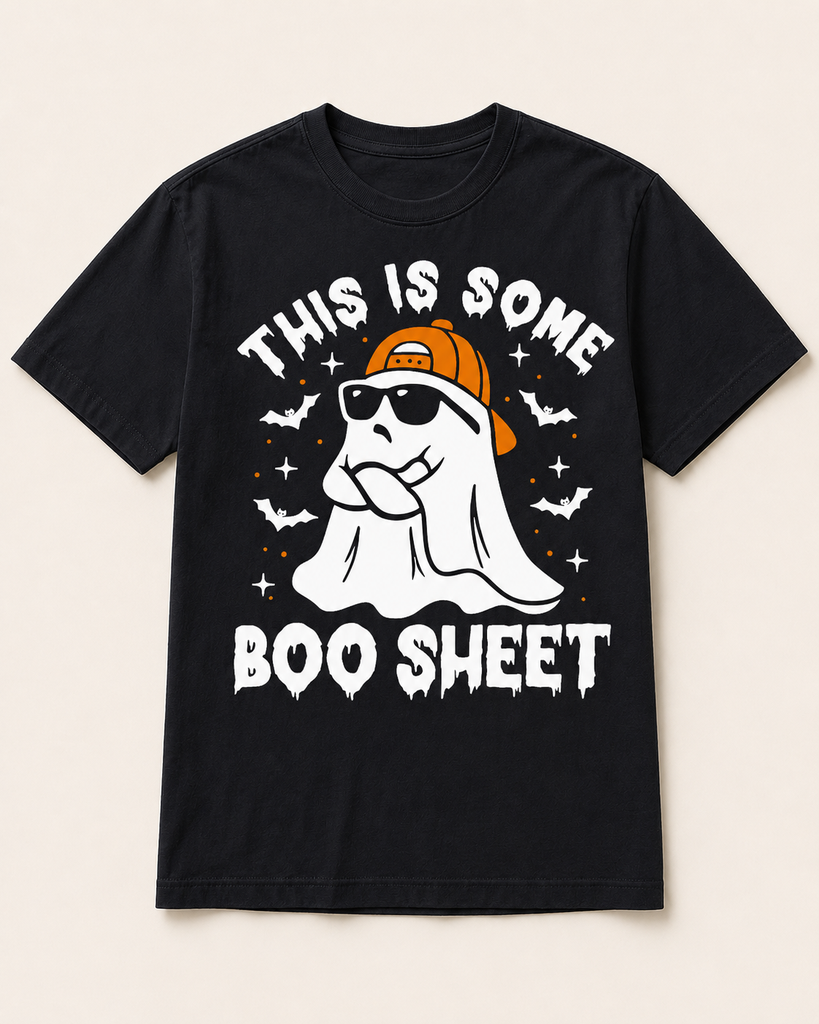 [HWBS-C1717-BLK-SM] Boo Sheet T-Shirt (Black, Small, Comfort Colors C1717)
