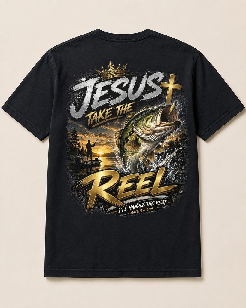 [JTTR-C1717-BLK-SM] Jesus Take the Reel (Black, Small, Comfort Colors C1717)